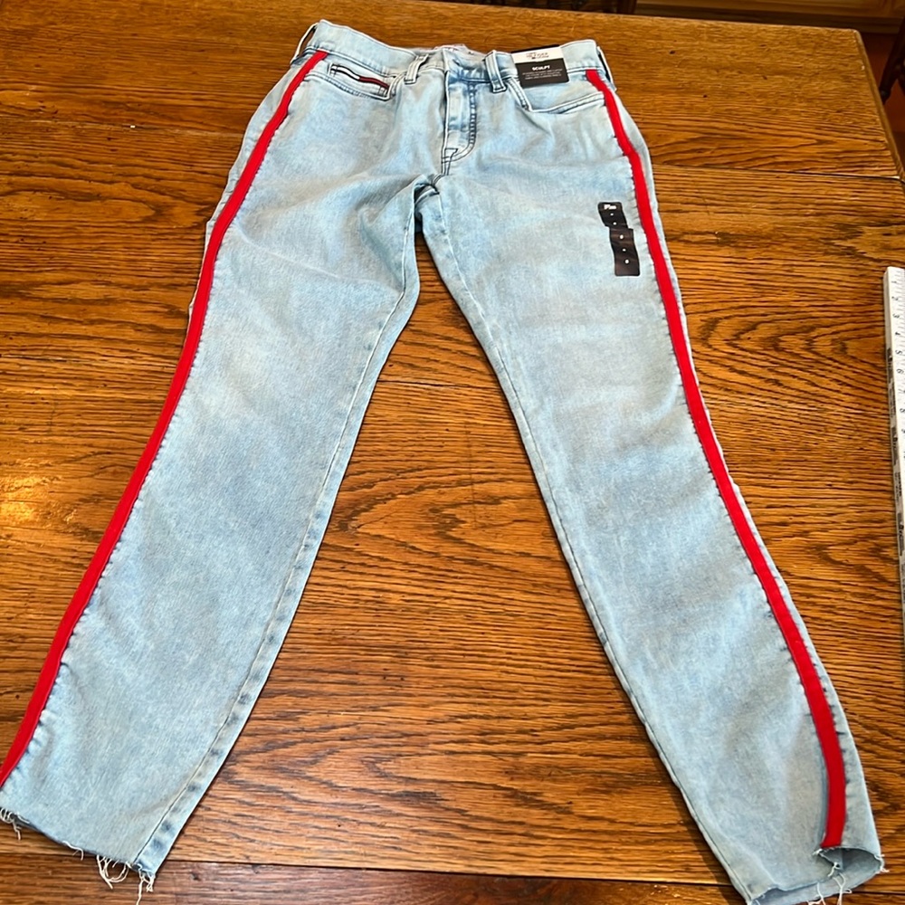 TOMMY HILFIGER sculpt Side Stripe Skinny Jeans Size 8 New
